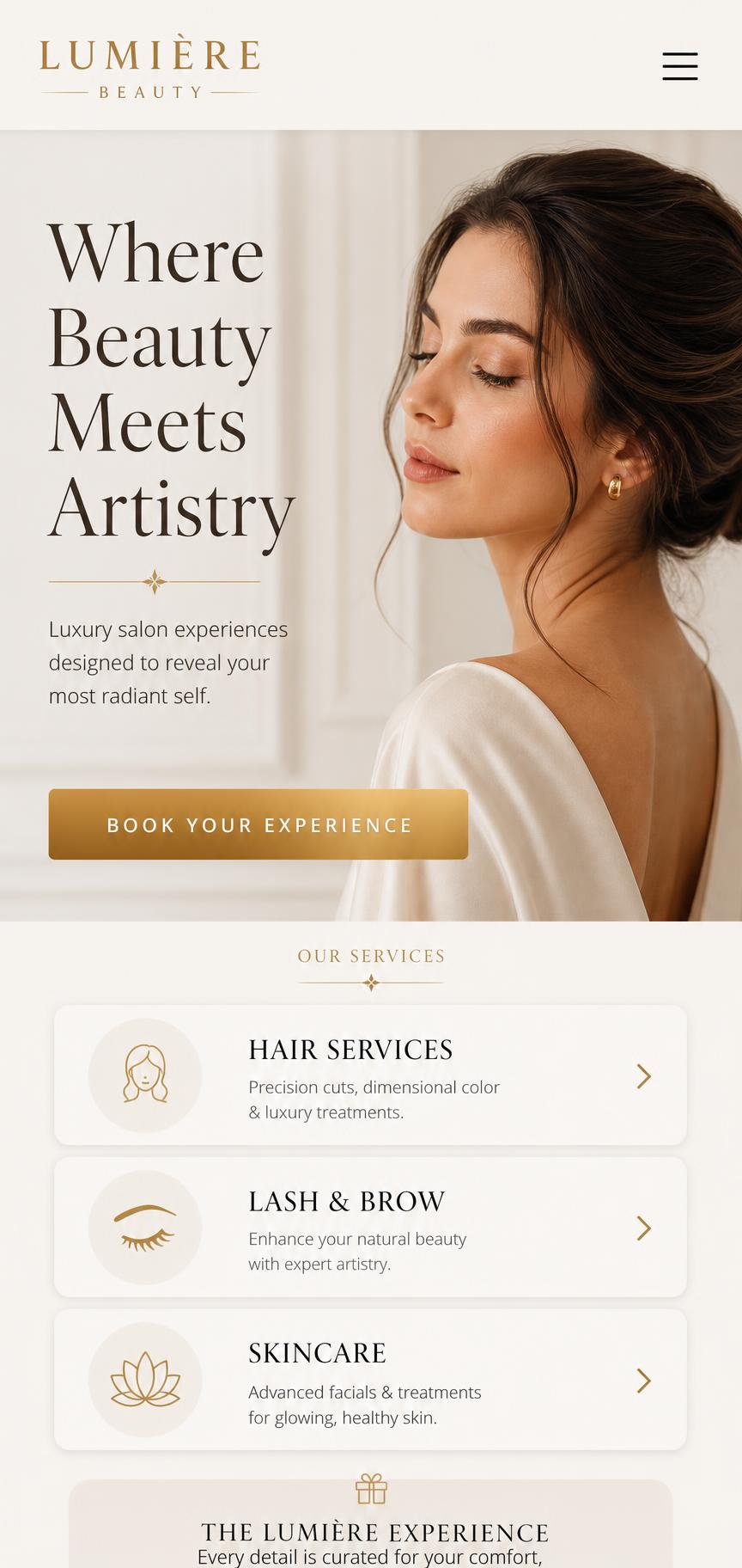 Luxury Beauty & Aesthetics — mobile preview