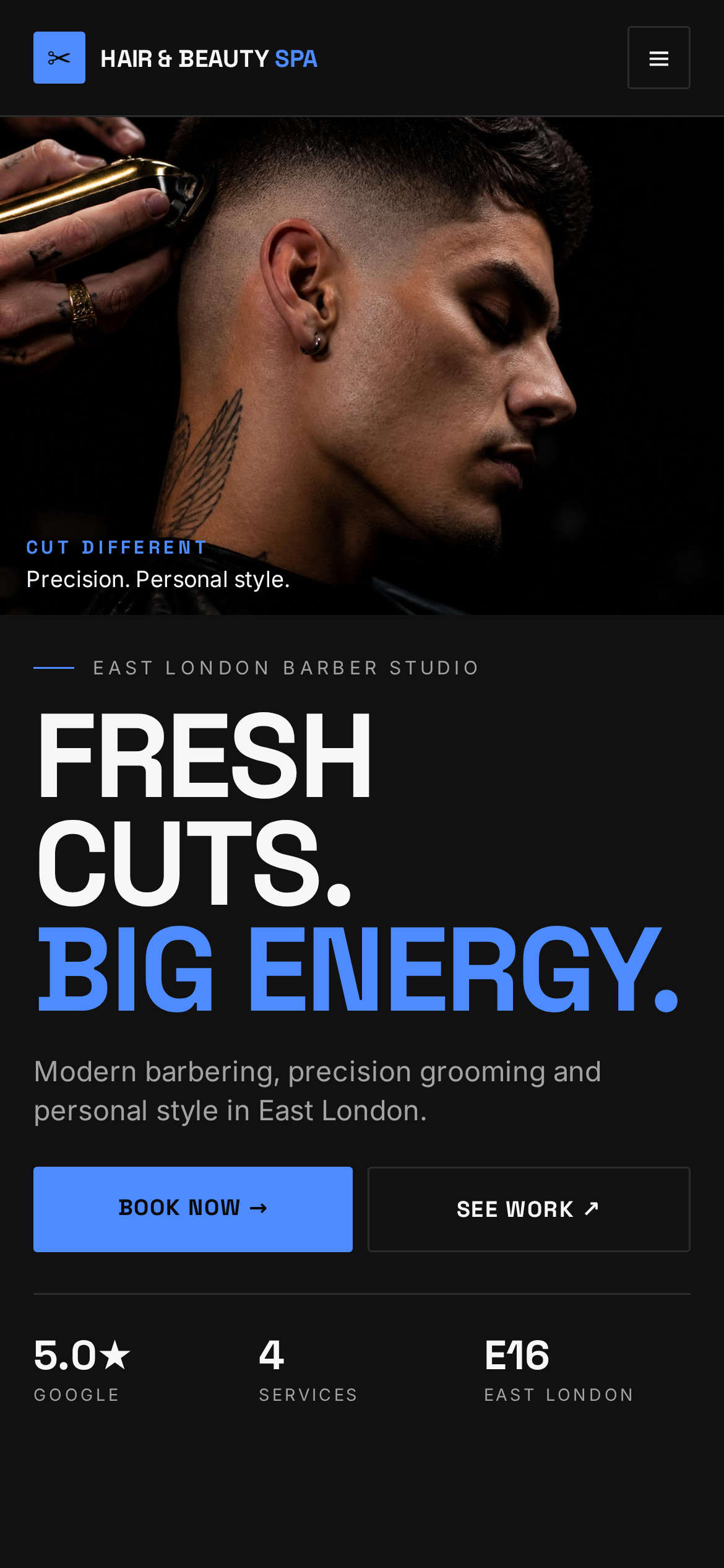 Hair & Beauty Spa — mobile preview